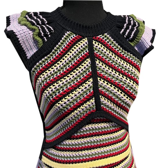ALEXACHUNG rare colorful striped knit top and skirt set from first collection - Picture 4 of 11